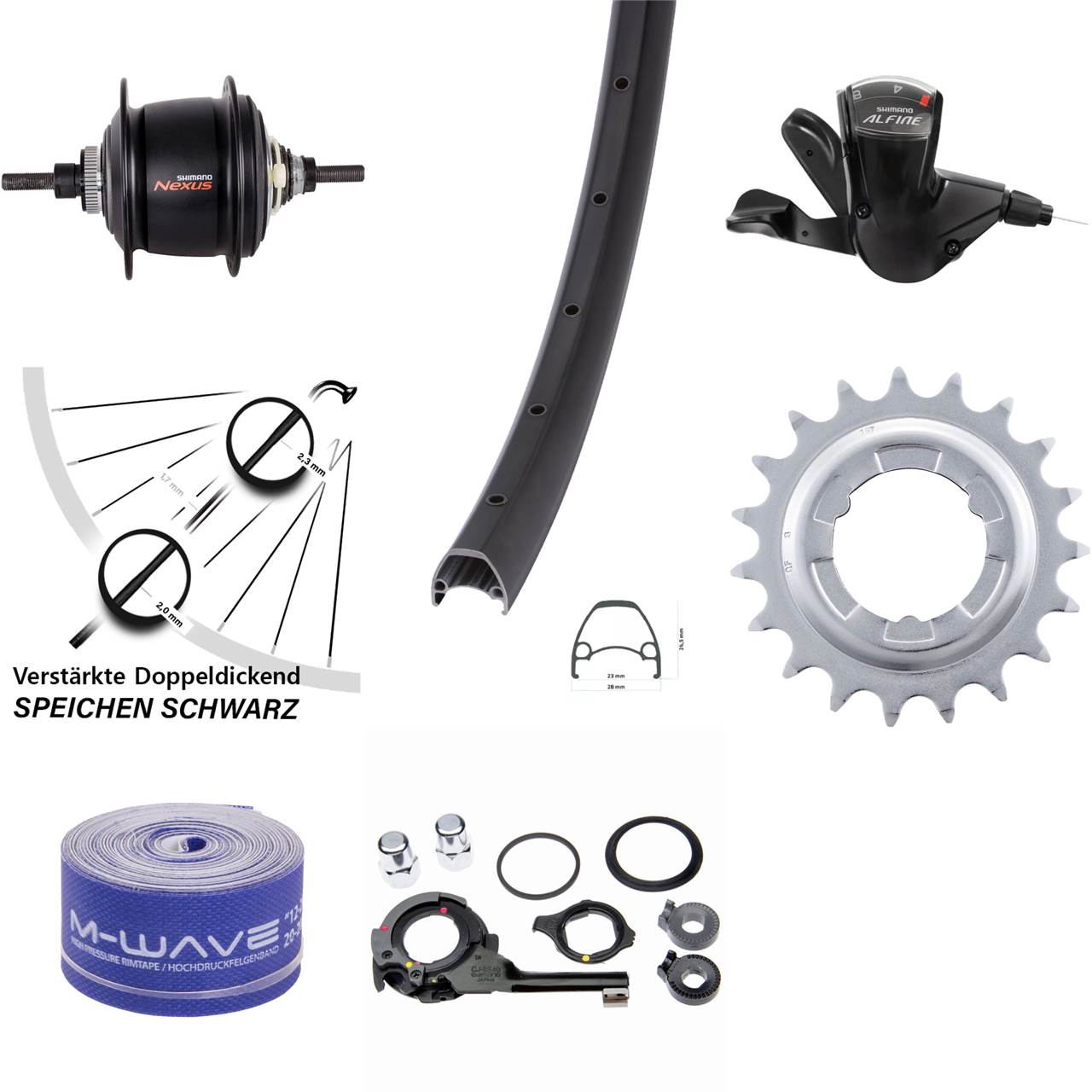 28-29 Zoll Ambrosio Sport Disc 8-Gang Hinterrad