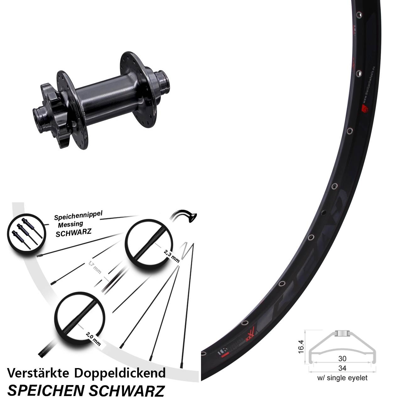 Rodi Ready 30 Aivee MP2 27,5 Zoll Disc Laufrad 15x110 Boost