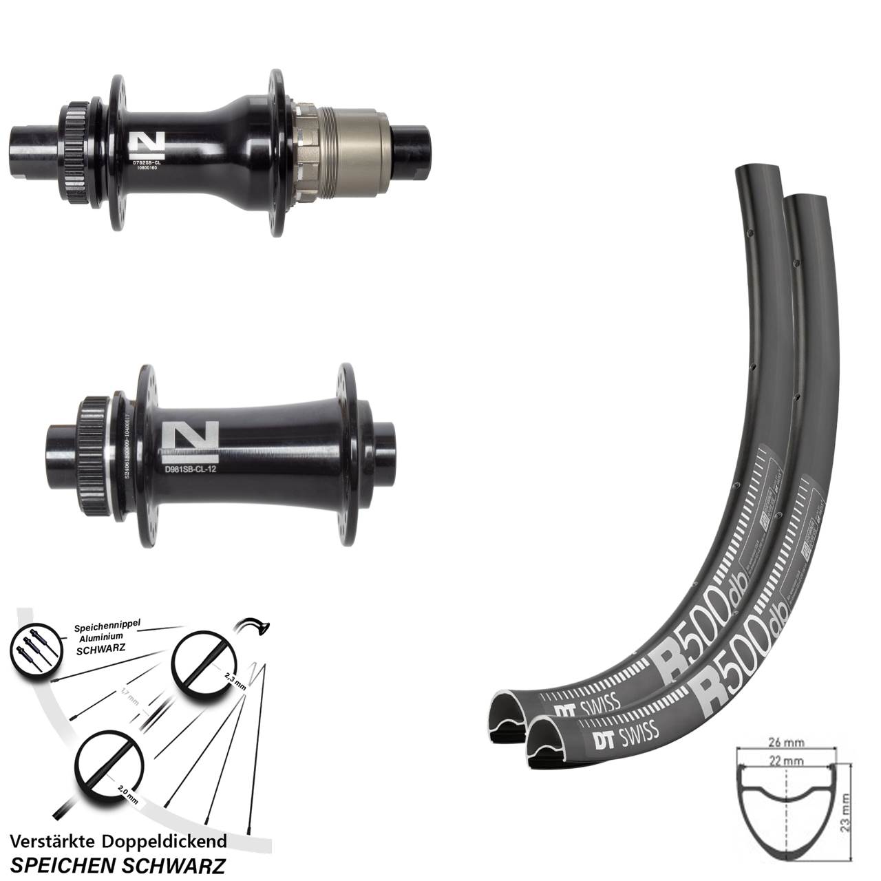 DT Swiss R500 Novatec Centerlock Laufradsatz 29 Zoll 12x100/142