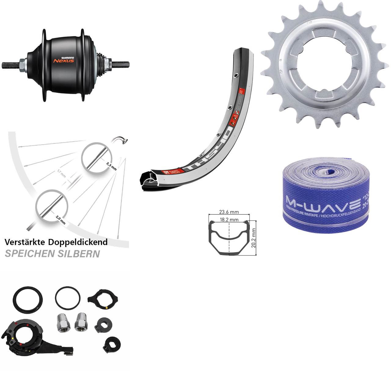 DT Swiss TK540 Shimano Nexus 8 Gang 28 Zoll Hinterrad