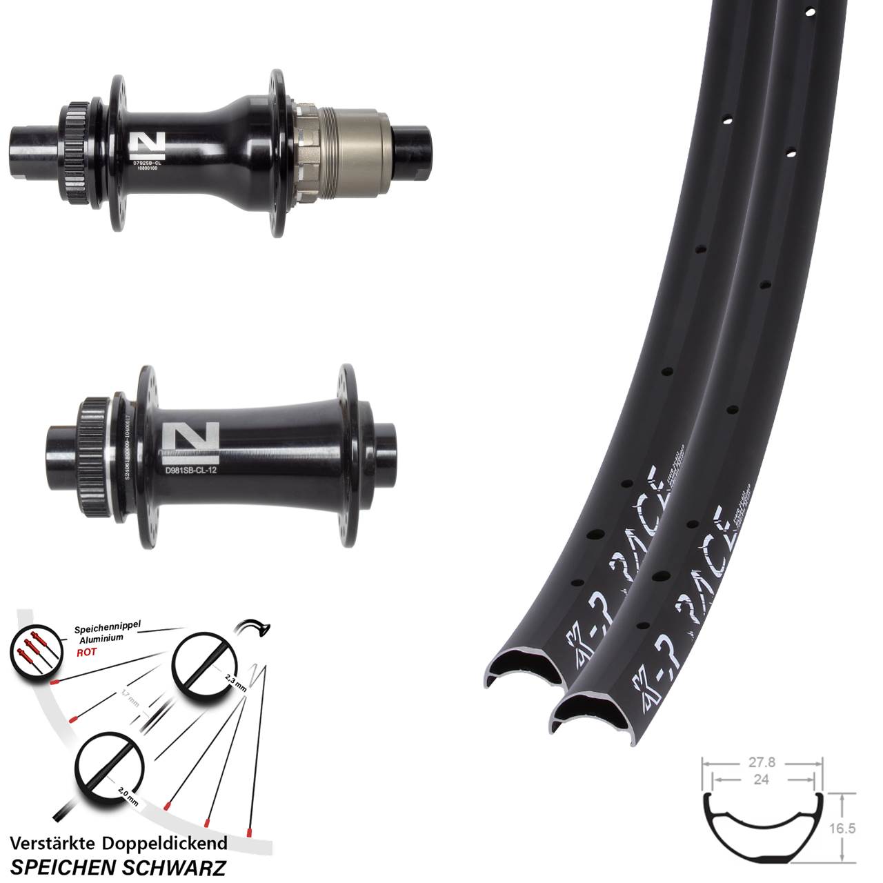 Laufradsatz Centerlock 12x100/142 29 Zoll KX-R Race Novatec D792SB D981 XDR 11-12 fach