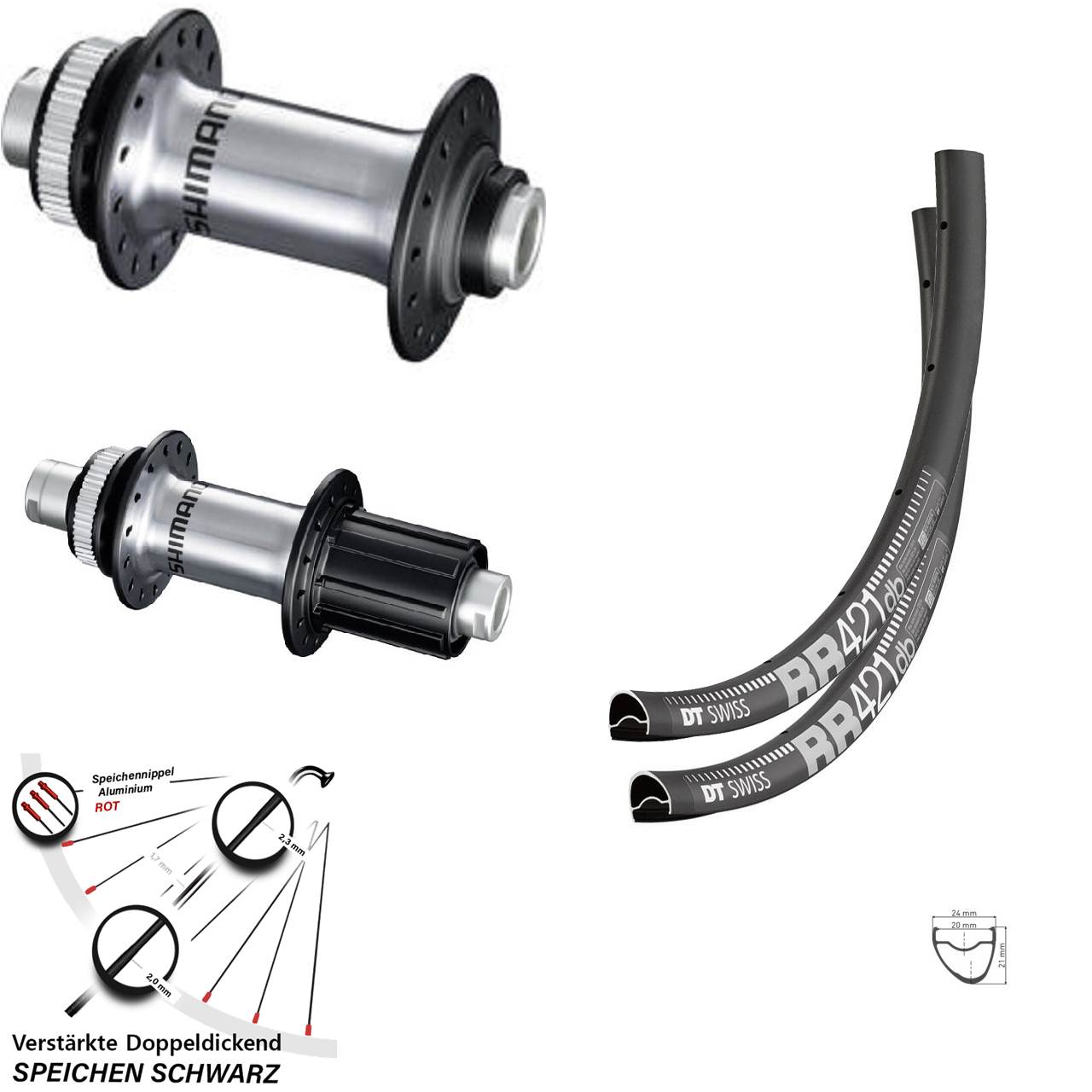 Disc Laufrad-Satz 12x100/142 28 Zoll DT Swiss RR421 Shimano GRX RS770 8-12 fach