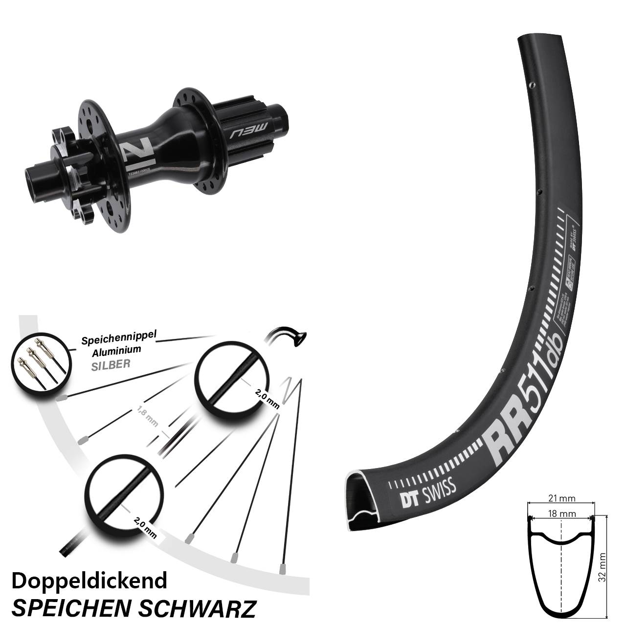 DT Swiss RR511 Novatec Superlight 28 Zoll Hinterrad 6-Loch 12x142 Campagnolo N3W