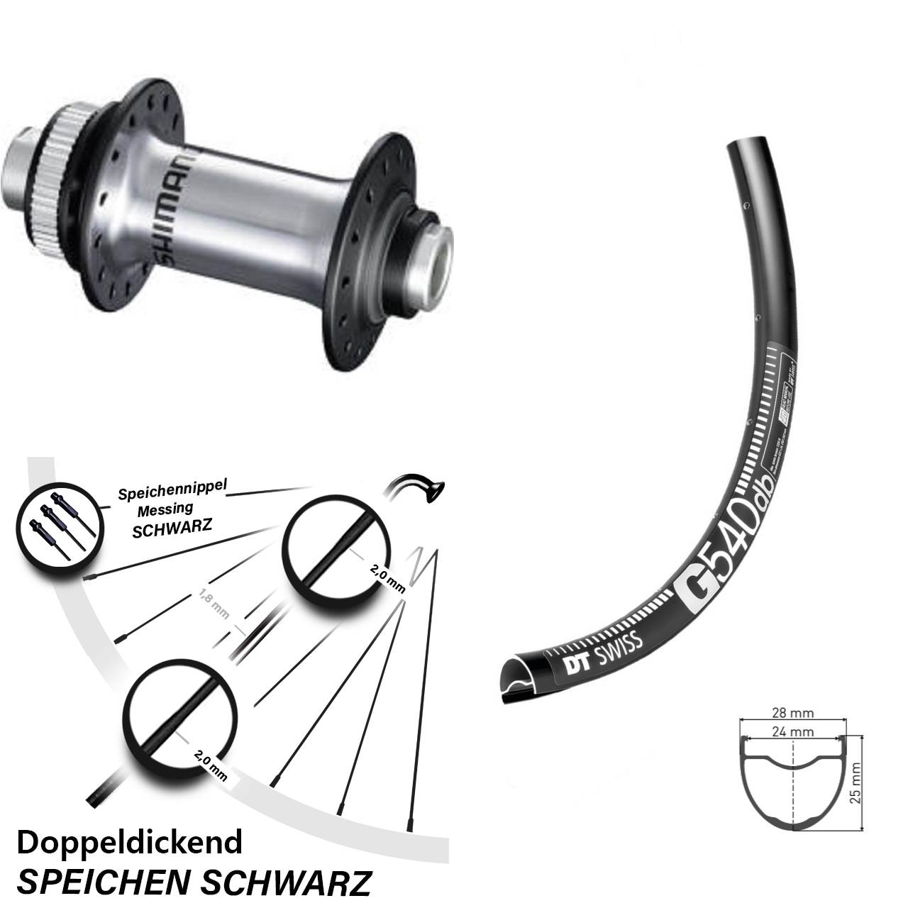 650B DT Swiss G 540 Shimano RS770 Centerlock Vorderrad 12x100