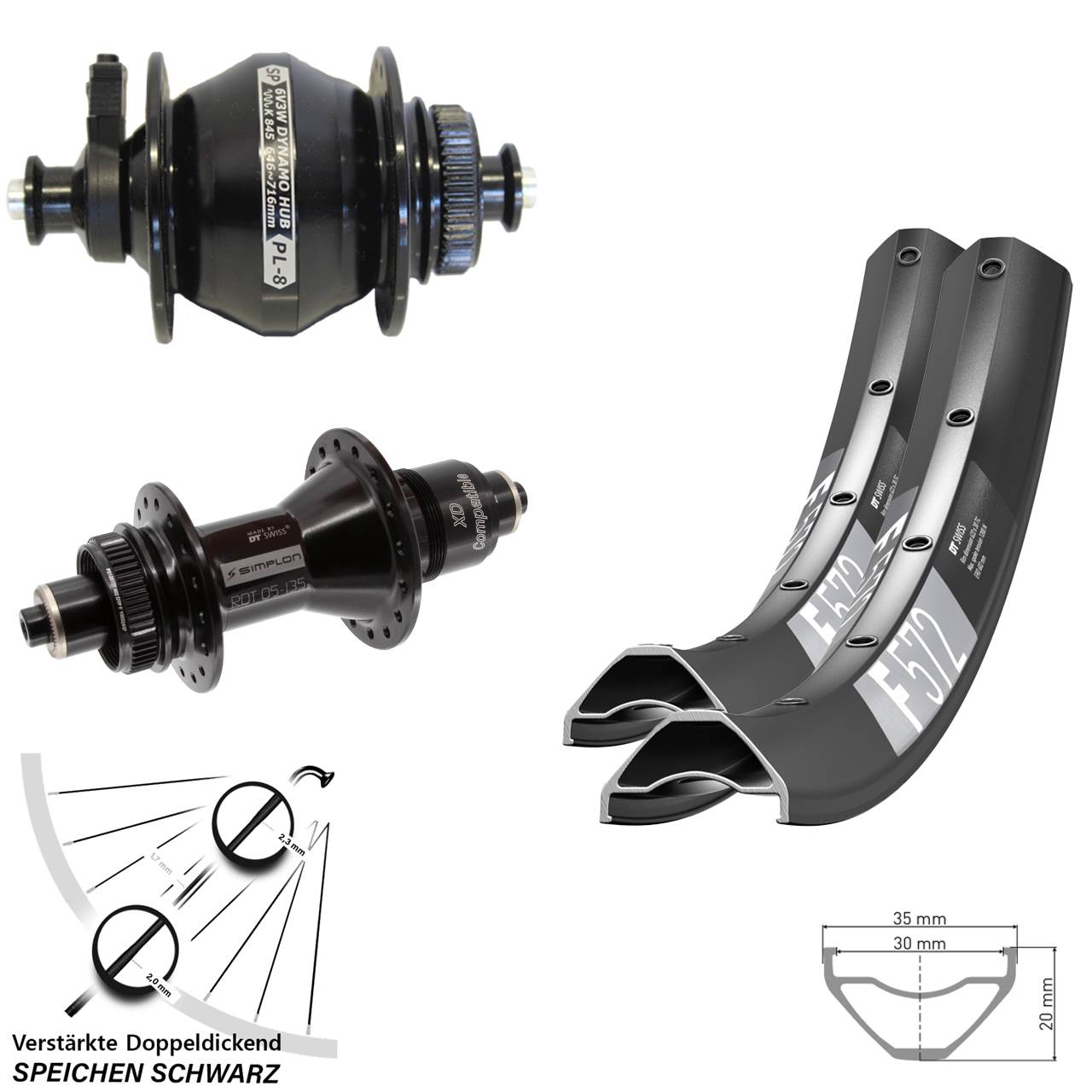 Laufradsatz Centerlock 27,5 Zoll DT Swiss F 572-370 Shutter PL-8 SRAM XD QR