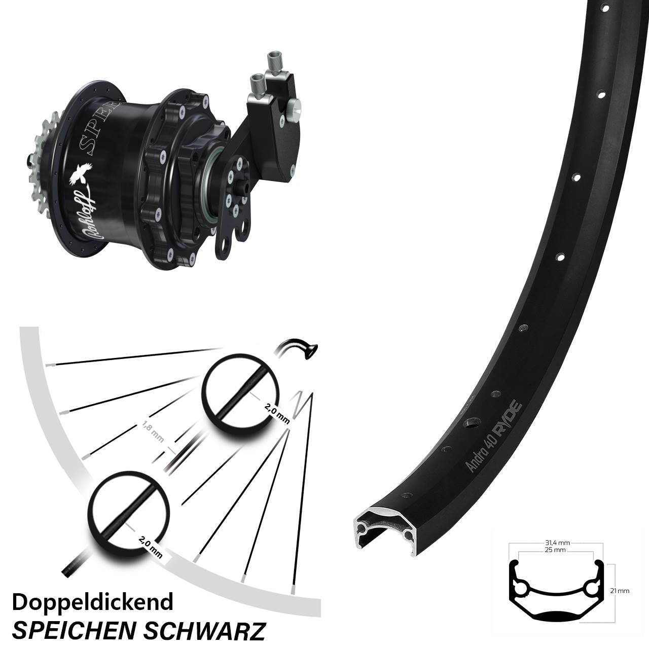 26 Zoll Ryde Andra 40 Rohloff Speedhub 500/14 CC DB