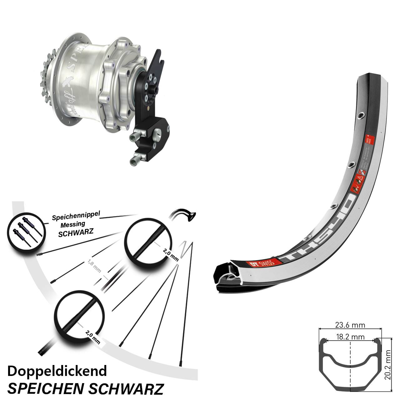 28 Zoll Hinterrad DT Swiss TK 540 Rohloff Speedhub CC OEM DB
