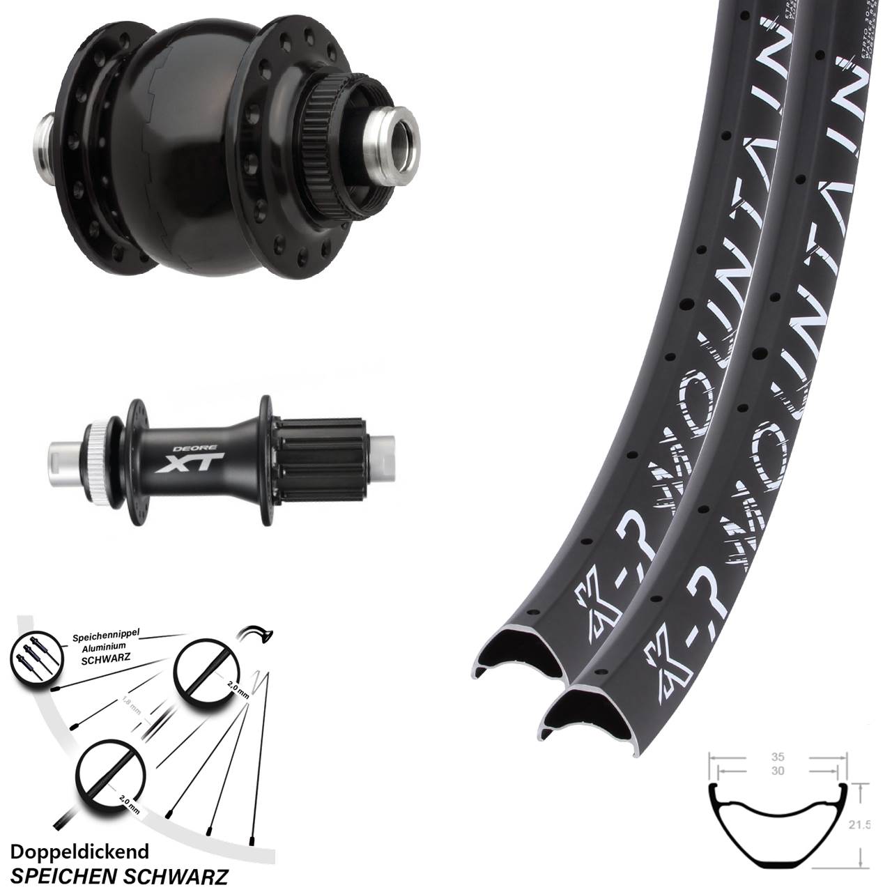 Centerlock Laufradsatz 12x100/142 29 Zoll KX-R Mountain Shimano FH-M788 SON 28 8-11 fach