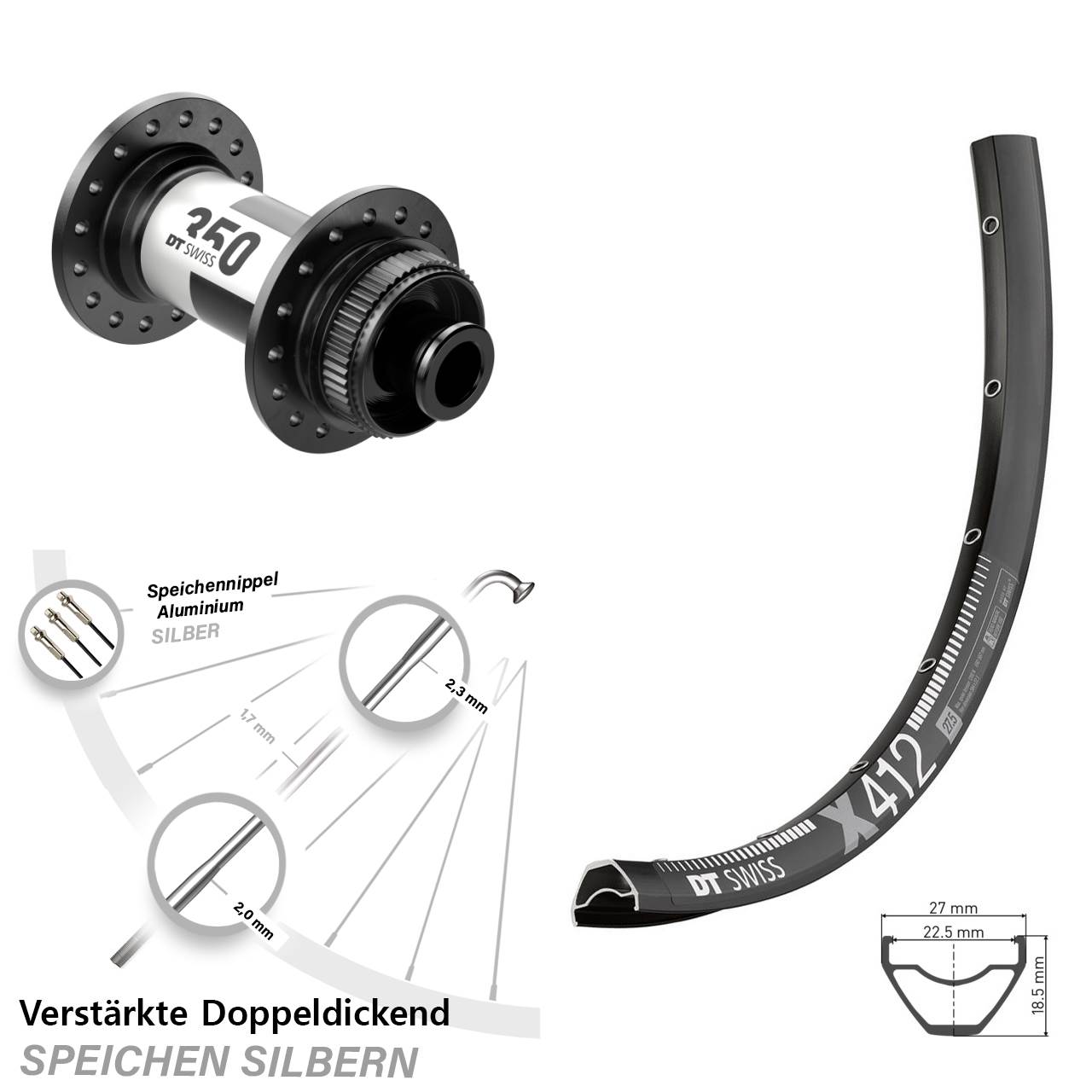 Disc Laufrad 12x100 29 Zoll DT Swiss X 412 DT Swiss 350