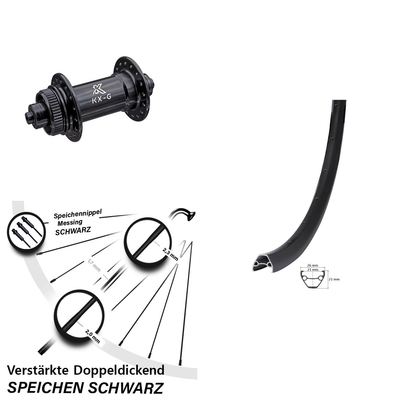 Giant KX-G 27,5 Zoll Disc Vorderrad für Schnellspanner