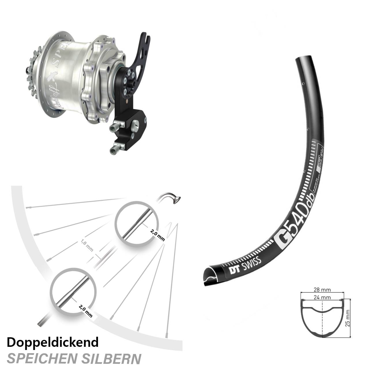 28 Zoll DT Swiss G 540 Rohloff Speedhub 500/14 CC DB PM
