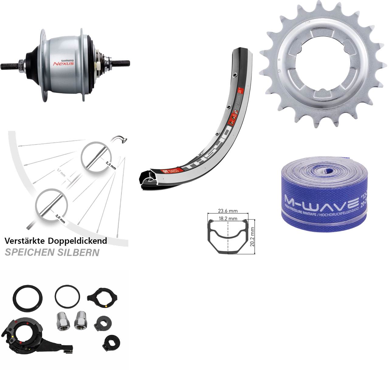 DT Swiss TK540 Shimano Nexus 8 Gang 28 Zoll Hinterrad mit Freilauf