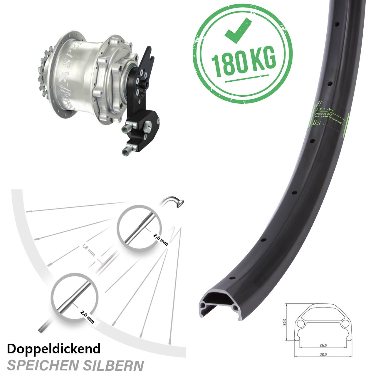 28-29 Zoll KX Evo Rohloff CC DB OEM2 Tandem