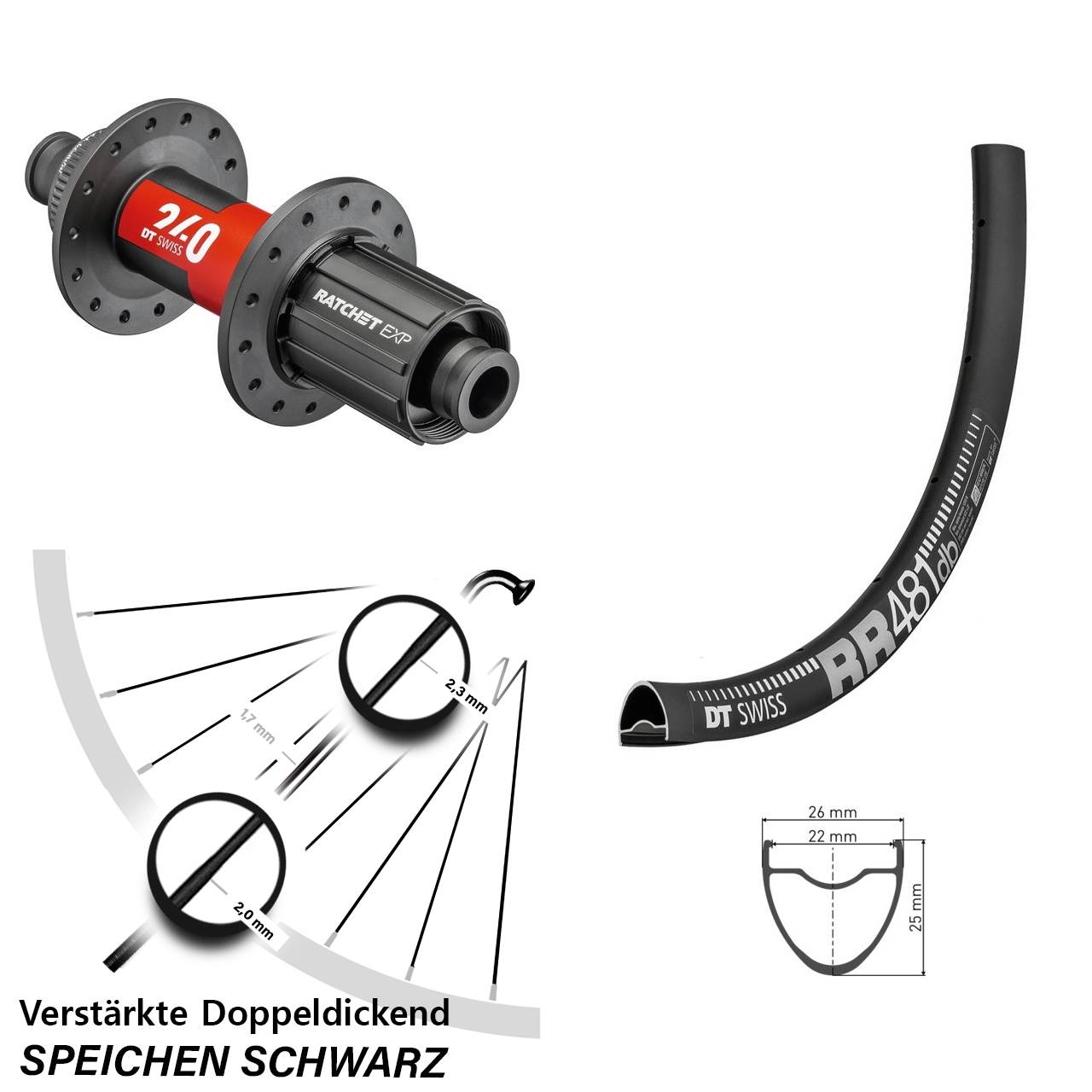 Centerlock Hinterrad 12x142 28 Zoll DT Swiss RR 481-240 11-12 fach