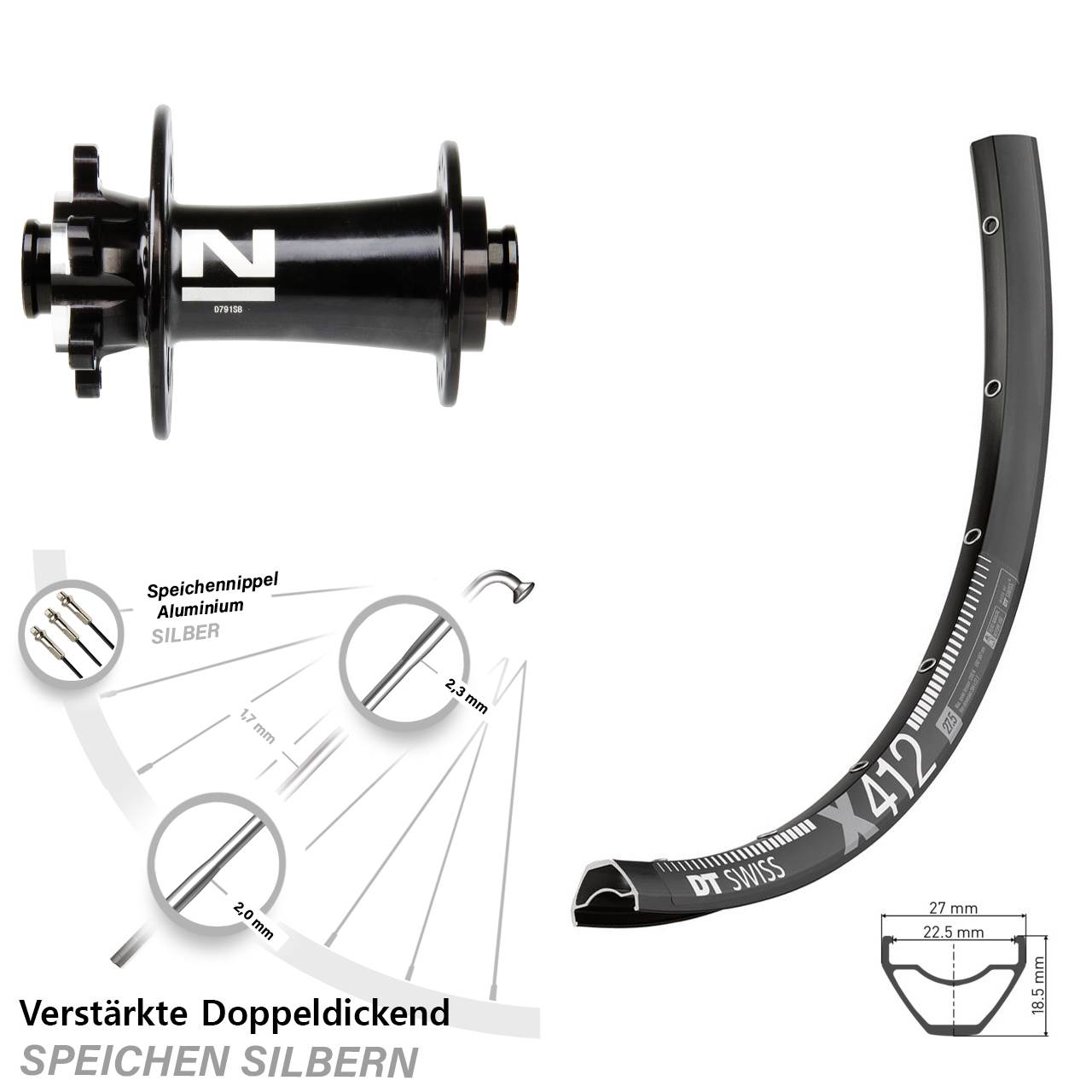 Disc Laufrad 29 Zoll DT Swiss X 412 Novatec D791 12x100
