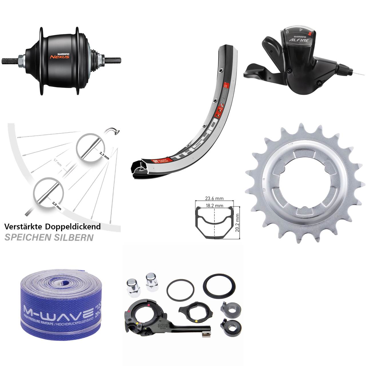 DT Swiss TK540 Shimano Nexus 8 Gang 28 Zoll Hinterrad