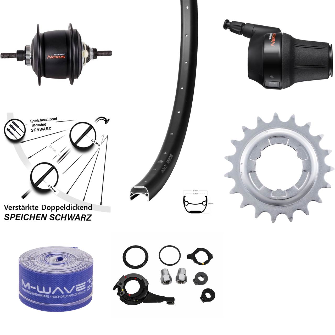 28 Zoll Hinterrad Ryde Andra 25 8-Gang Centerlock