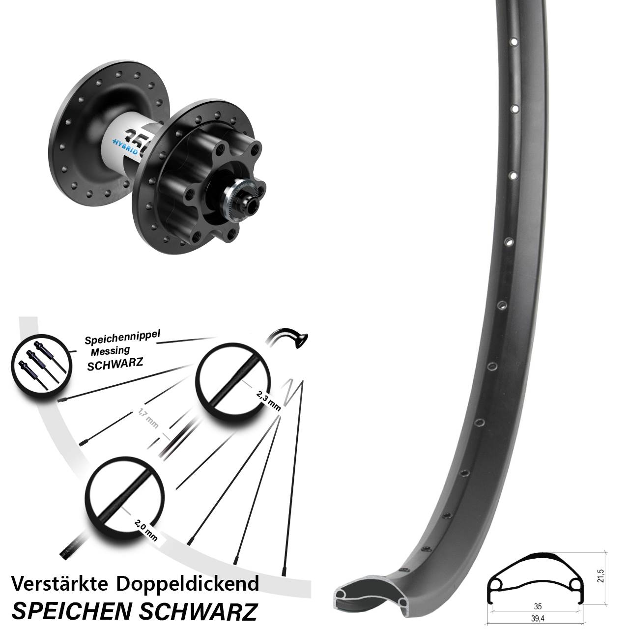 29 Zoll Ambrosio E35 DT Swiss 350 Hybrid Disc Laufrad QR