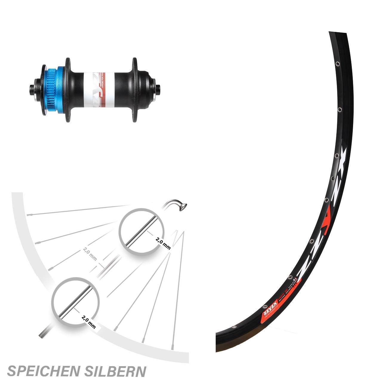 Vorderrad Centerlock für Schnellspanner 26 Zoll Mach1 Formula CL-91