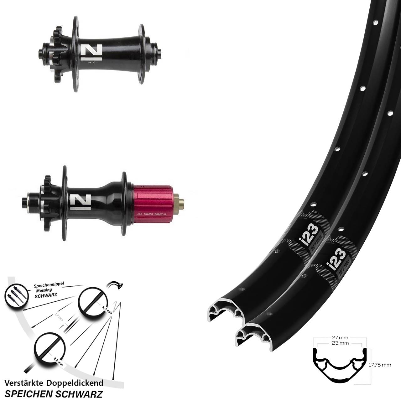 28-29 Zoll WTB i23 Novatec D791SB D792 Disc Laufrad-Satz QR 8-12 fach HG