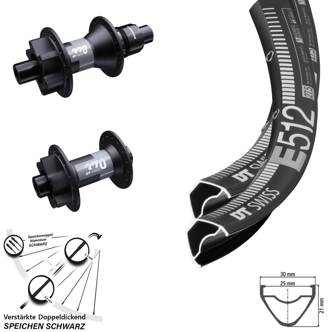 Disc Laufradsatz 650B DT Swiss E 512-370 SRAM XD 15x100 12x142
