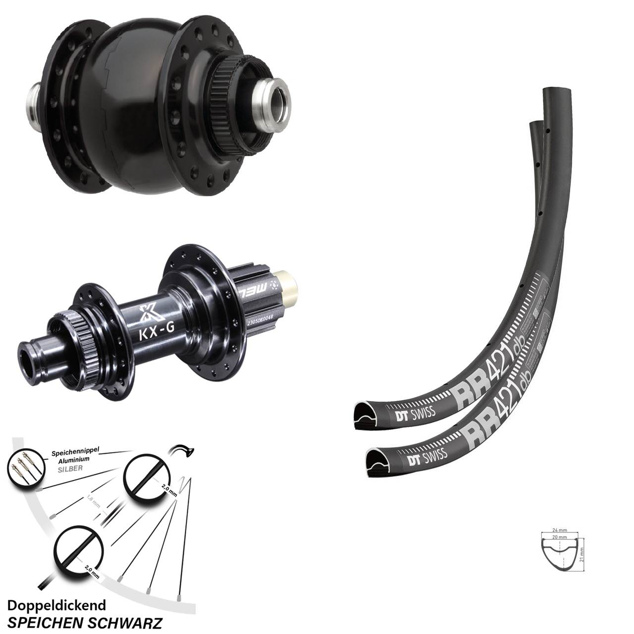 Laufradsatz 28 Zoll DT Swiss RR 421 KX-G SONdelux Campa N3W 12x100/142