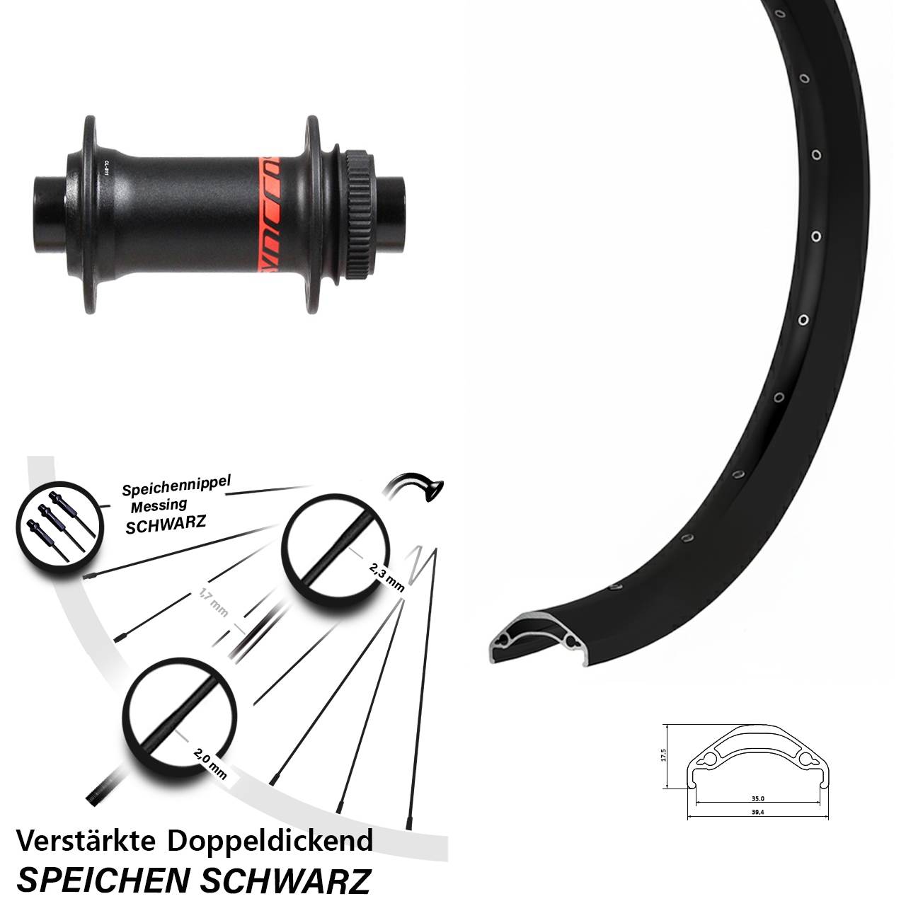 Ryde Disc 35 Formula 29 Zoll Centerlock Vorderrad 15x110 Boost