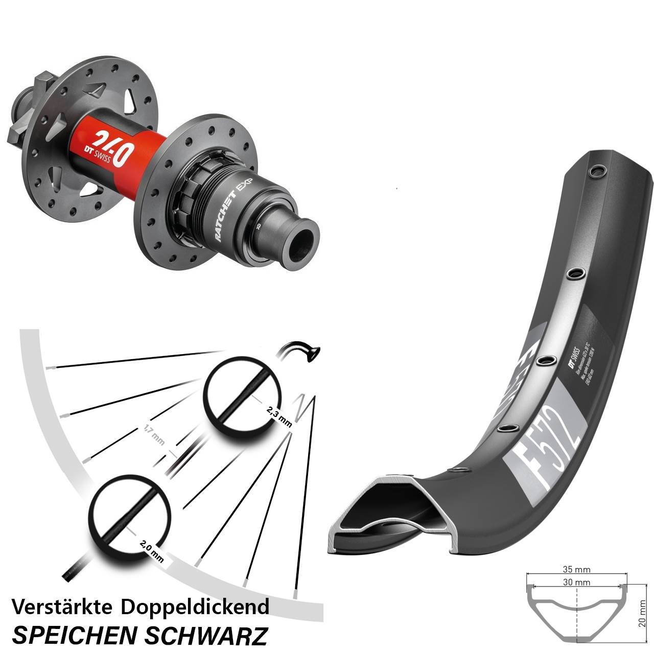 DT Swiss F 572 DT Swiss 240 EXP 29 Zoll Disc Laufrad 12x148 Boost XD 11-12 fach