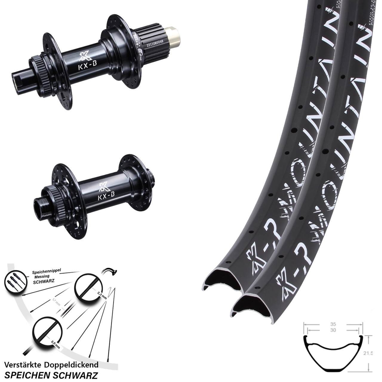 KXR-B Mountain 29 Zoll Laufradsatz Centerlock 15x110 12x148 Shimano Micro Spline