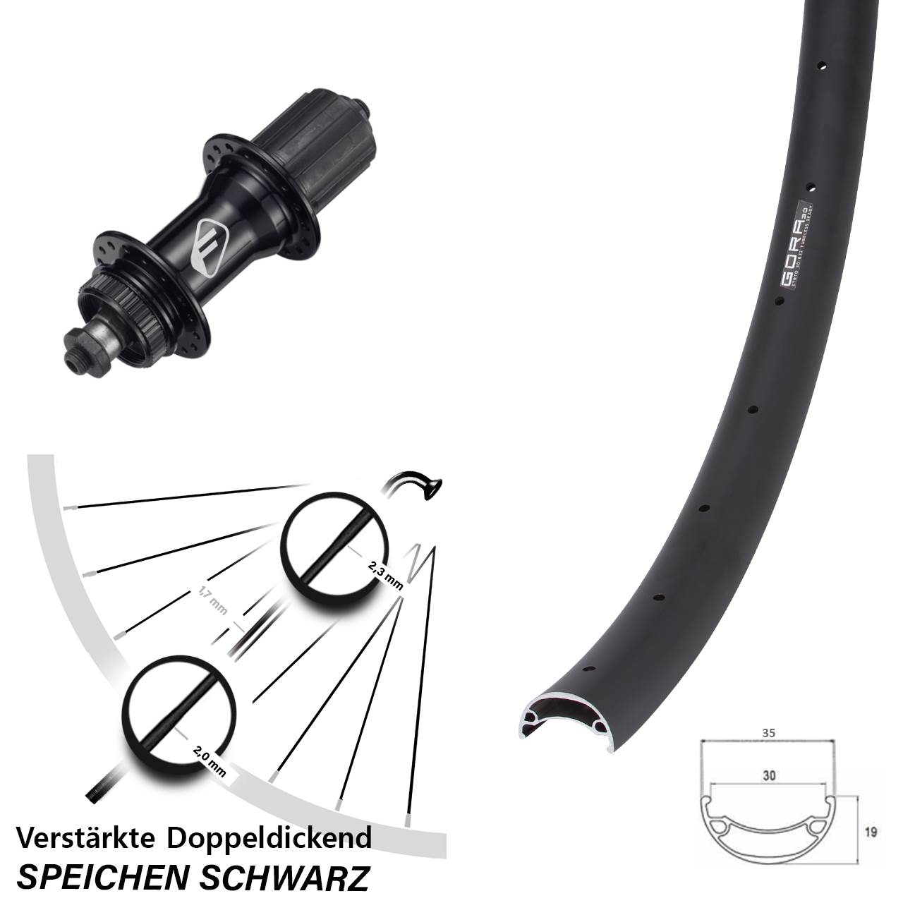 26 Zoll Gora 30 Formula CL52 Hinterrad Centerlock für Schnellspanner 8-11 fach