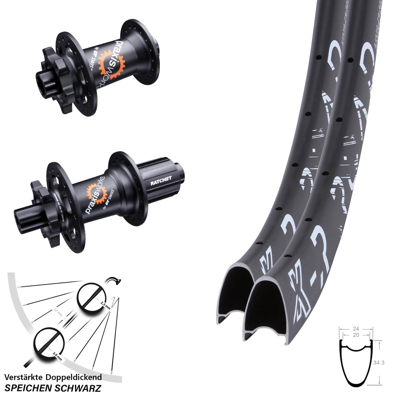 6-Loch Laufradsatz 28 Zoll KX-R Road DT Swiss 350 SL 8-11 fach 15x100 12x142