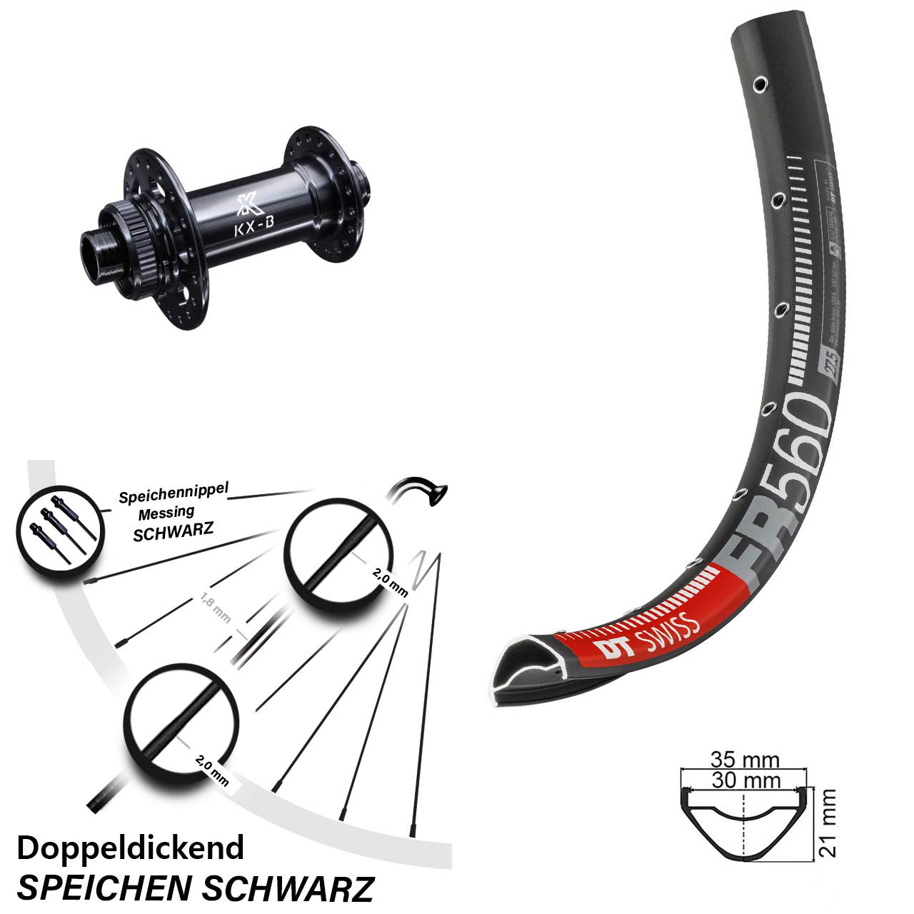 Boost Disc Laufrad 15x110 26 Zoll DT Swiss FR 560 KX-B