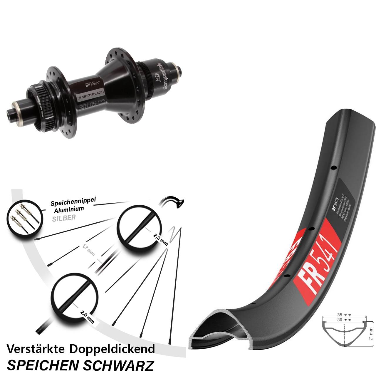 Disc Laufrad 29 Zoll DT Swiss FR 541-370 XD 11-12 fach QR
