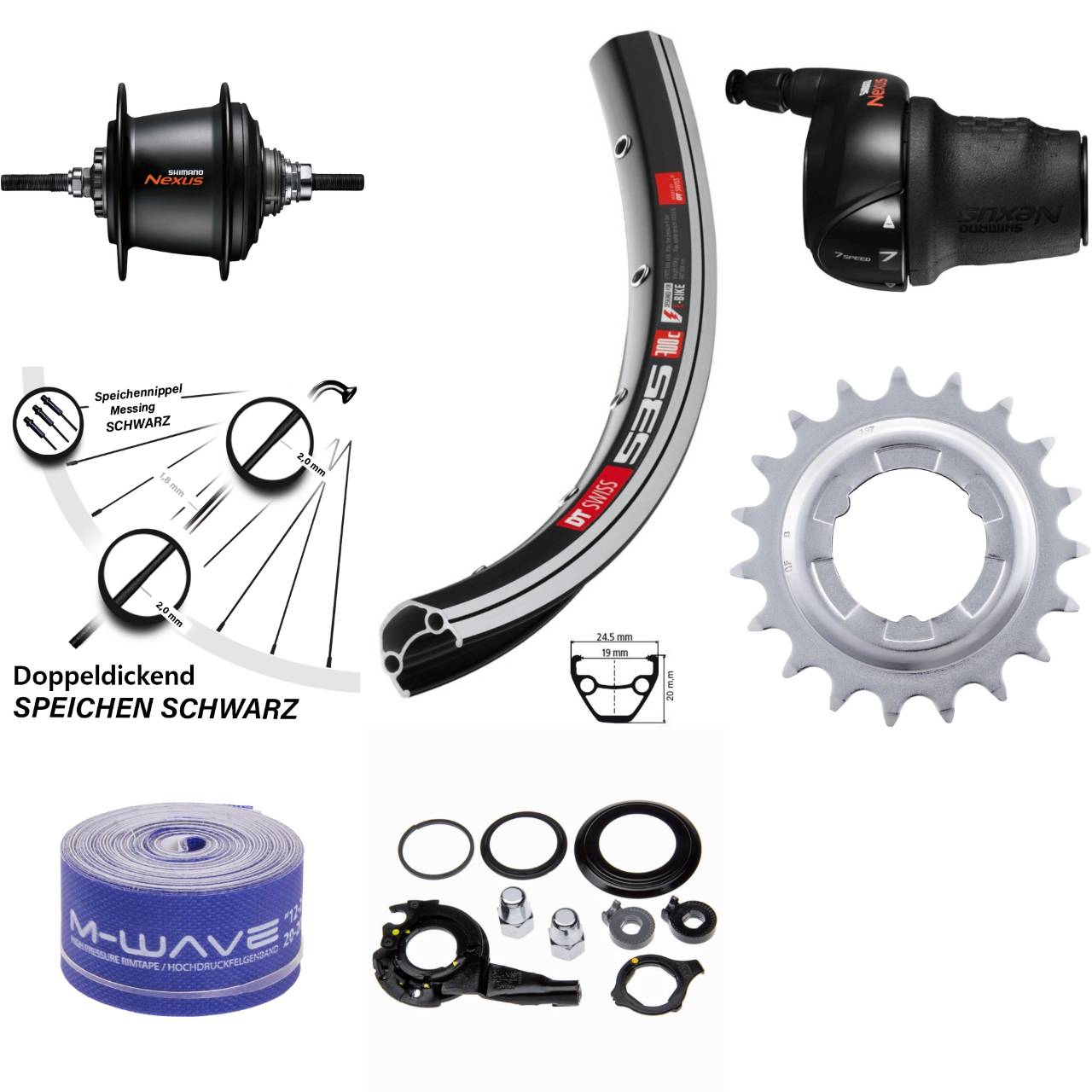 28 Zoll DT Swiss Hinterrad Shimano SG-C3001 7-Gang
