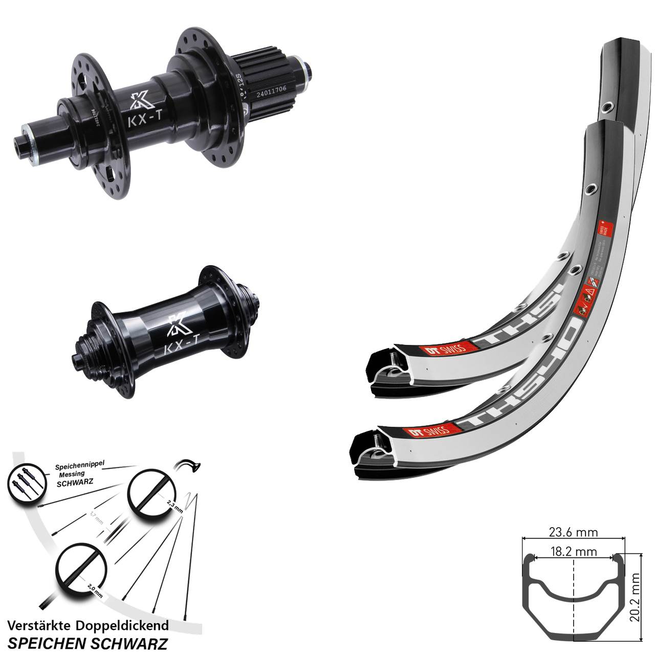 Laufradsatz für Schnellspanner 28 Zoll DT Swiss TK 540 KX-T Micro Spline