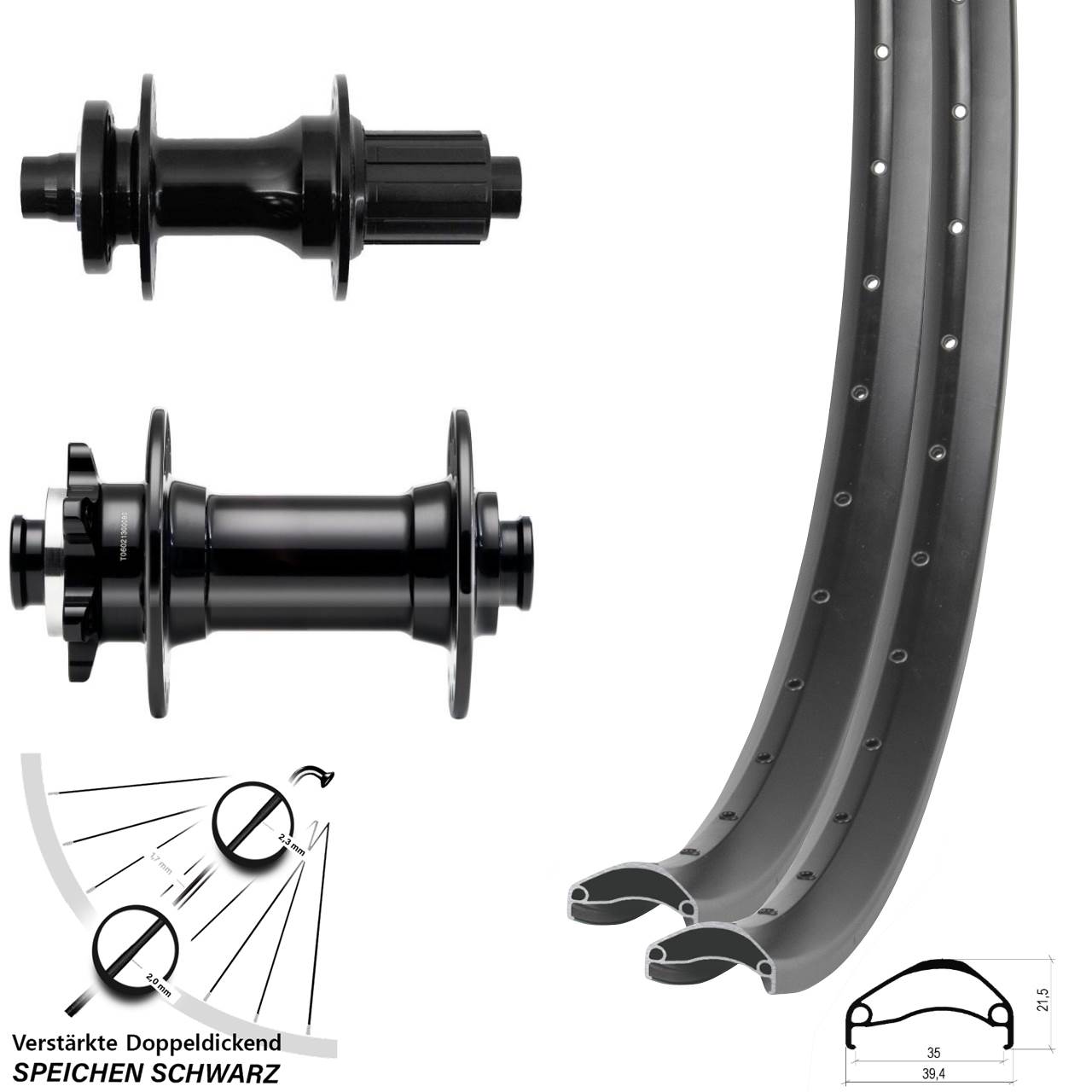 Disc Laufradsatz Boost 27,5 Zoll Ambrosio E35 Fastace DA210 Novatec D341-B15 8-12 fach HG