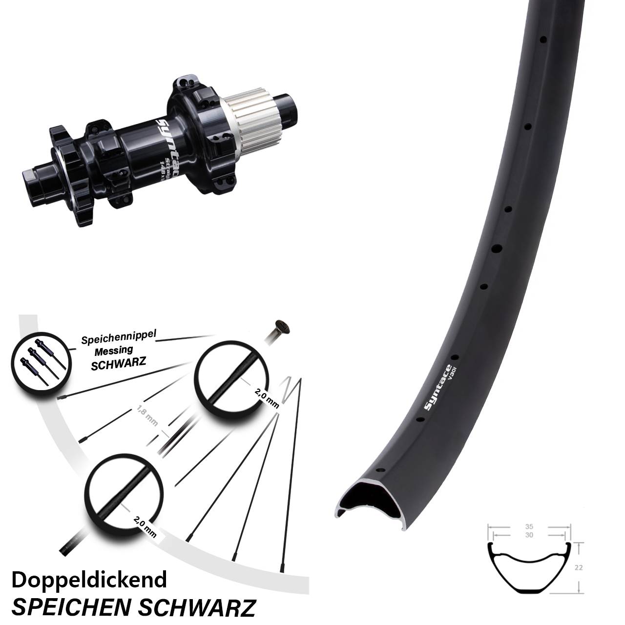 27,5 Zoll Hinterrad Syntace V30i Boost Micro Spline