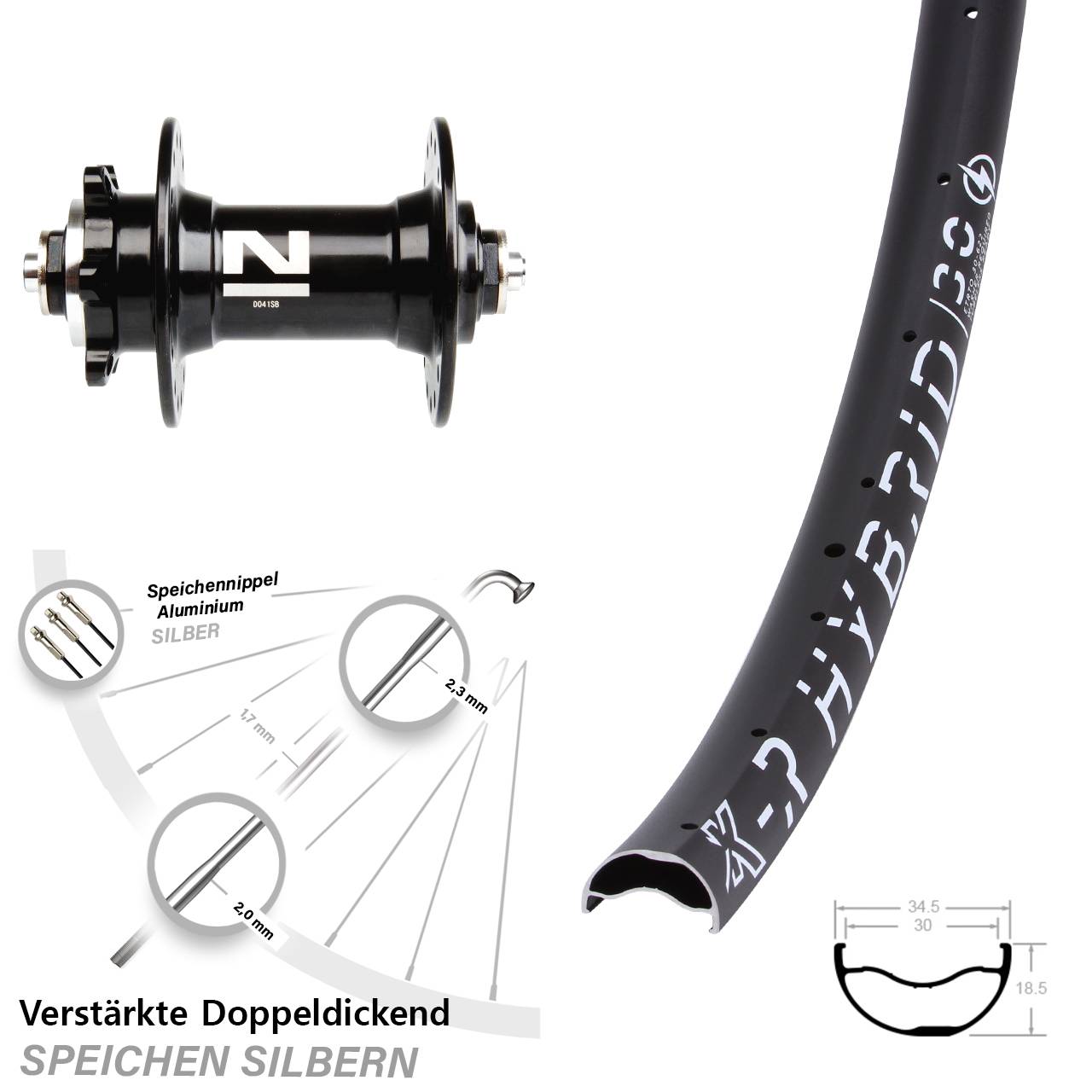 29 Zoll KX-R Hybrid 30 Novatec D041 Disc Laufrad QR