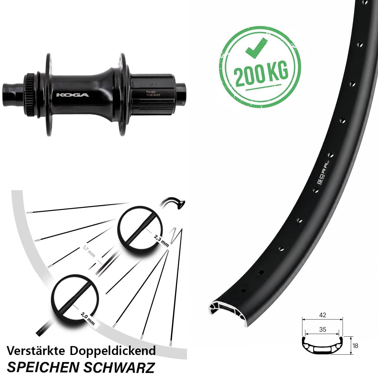 27,5 Zoll Gora 35 Heavy Duty Formula ECT-148S Disc Laufrad 12x148 8-11 fach HG