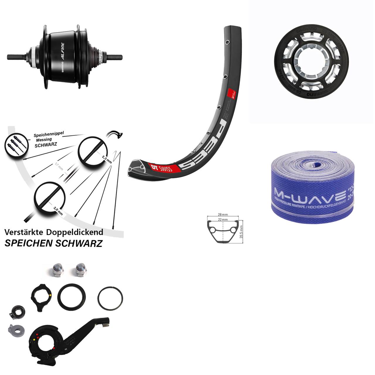 DT Swiss 533D Shimano Alfine 8 Gang 28-29 Zoll Hinterrad