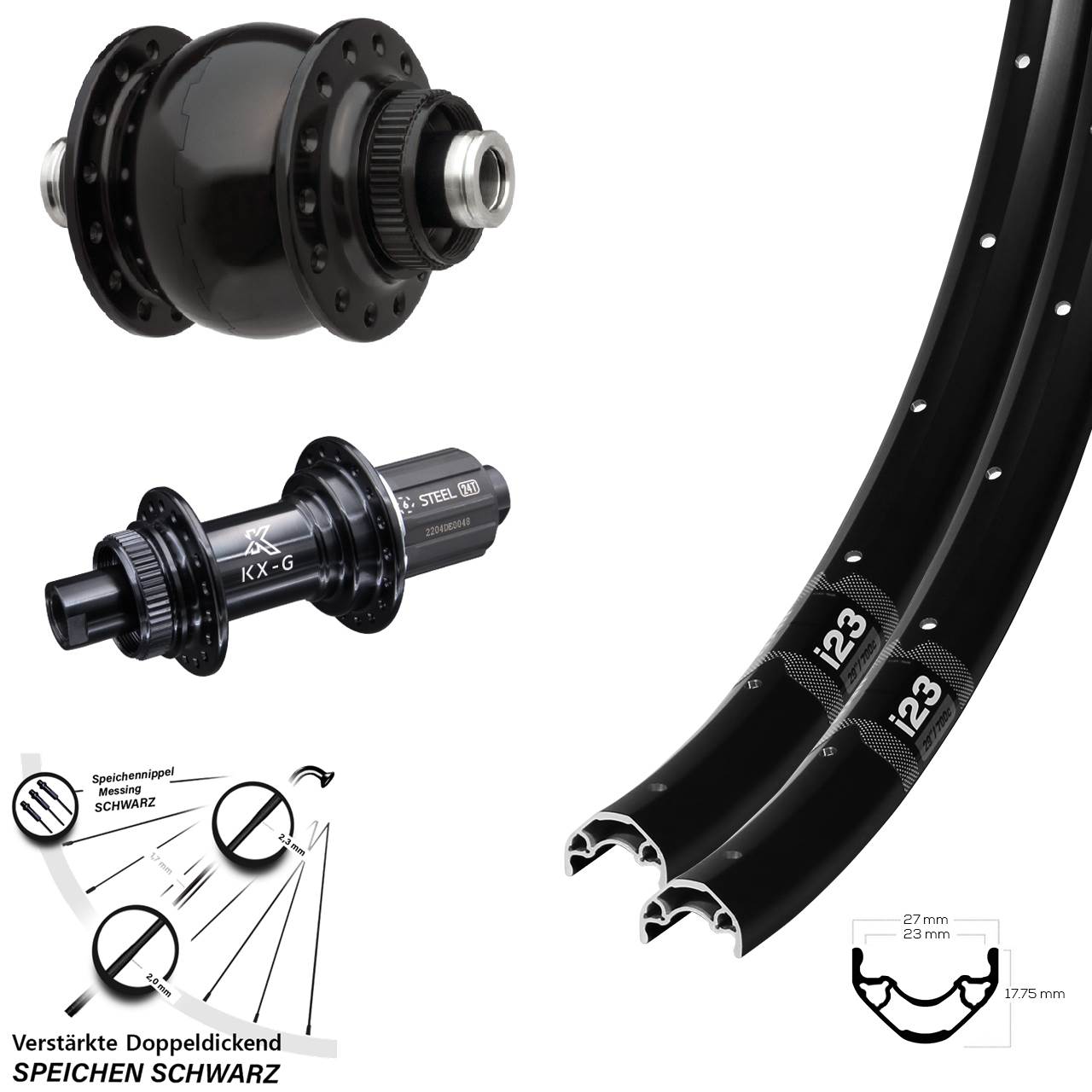 Laufradsatz Centerlock 29 Zoll WTB i23 ST KX-GS verstärkt SON 28 8-12 fach 12x100/142