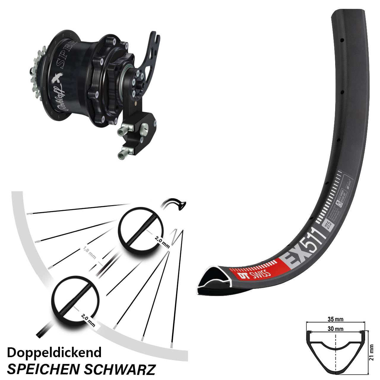29 Zoll DT Swiss EX 511 Rohloff Speedhub CC DB PM