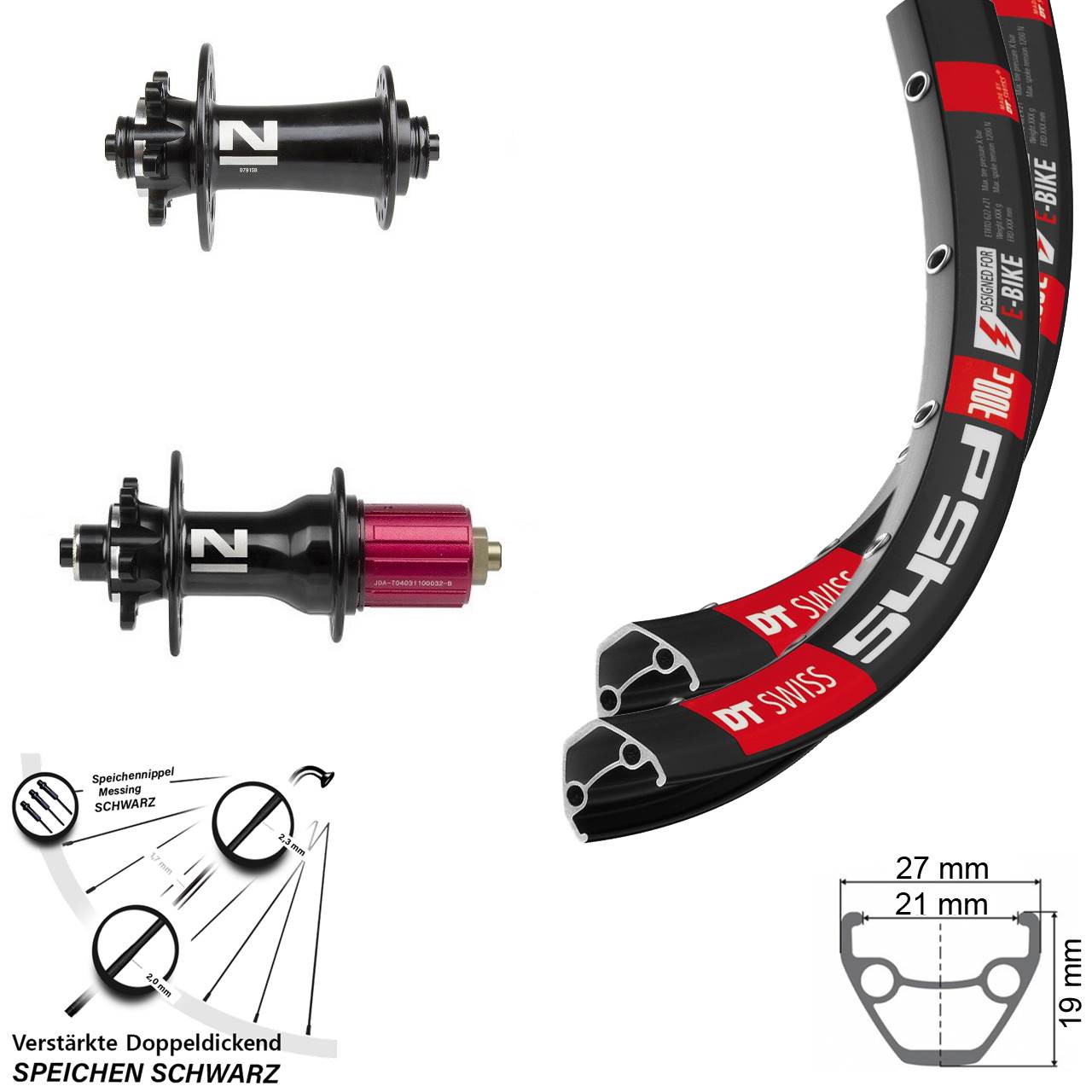 Laufradsatz für Schnellspanner 26 Zoll DT Swiss 545 Novatec D791-Superlight 8-12 fach HG