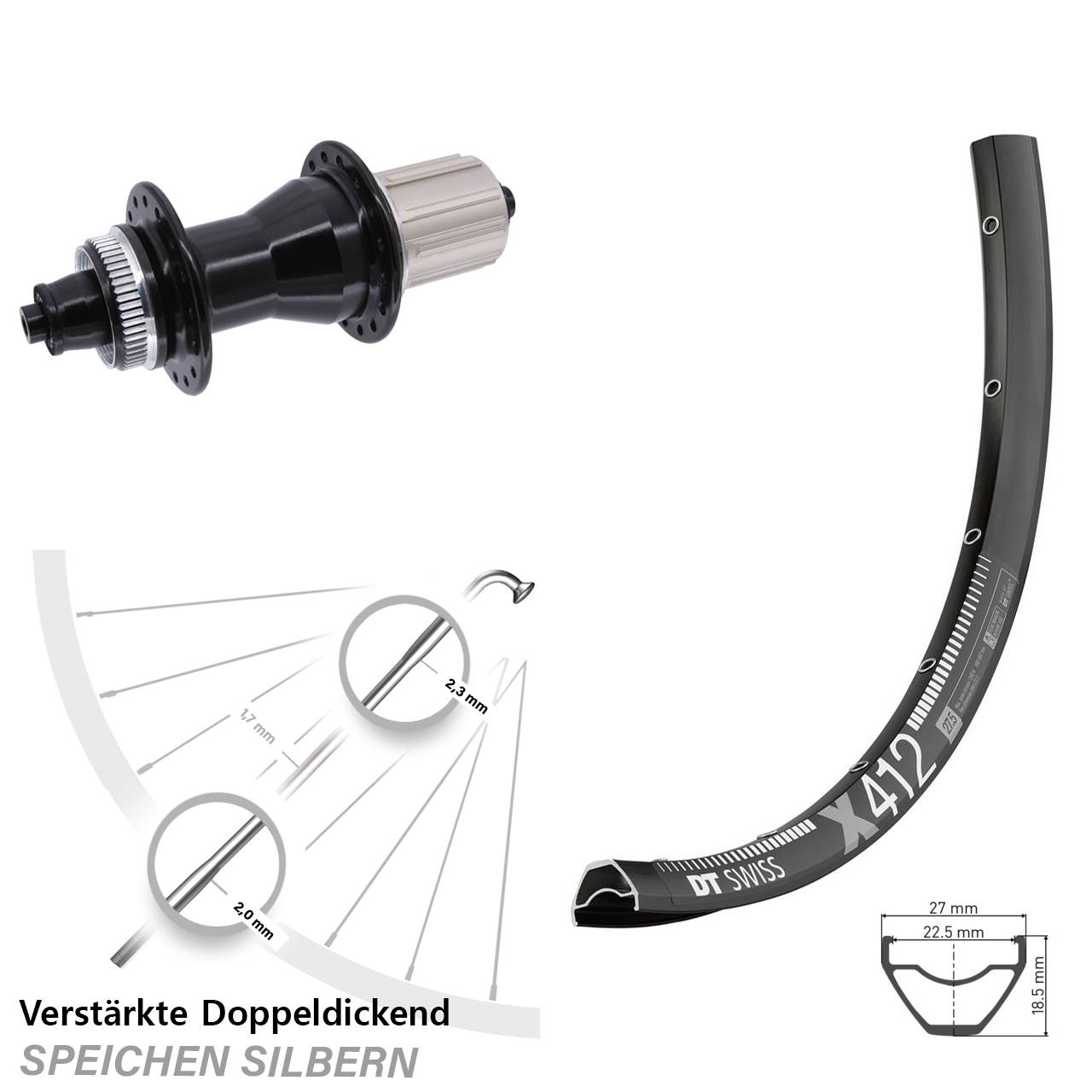DT Swiss X412 Novatec CL-135 29 Zoll Disc Hinterrad für Schnellspanner 8-12 fach HG