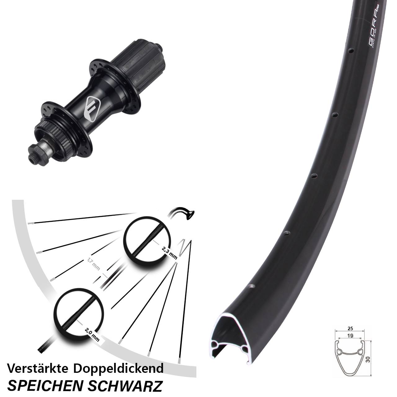 Disc Laufrad 28 Zoll Gora Plus Formula CL-52 8-11 fach QR