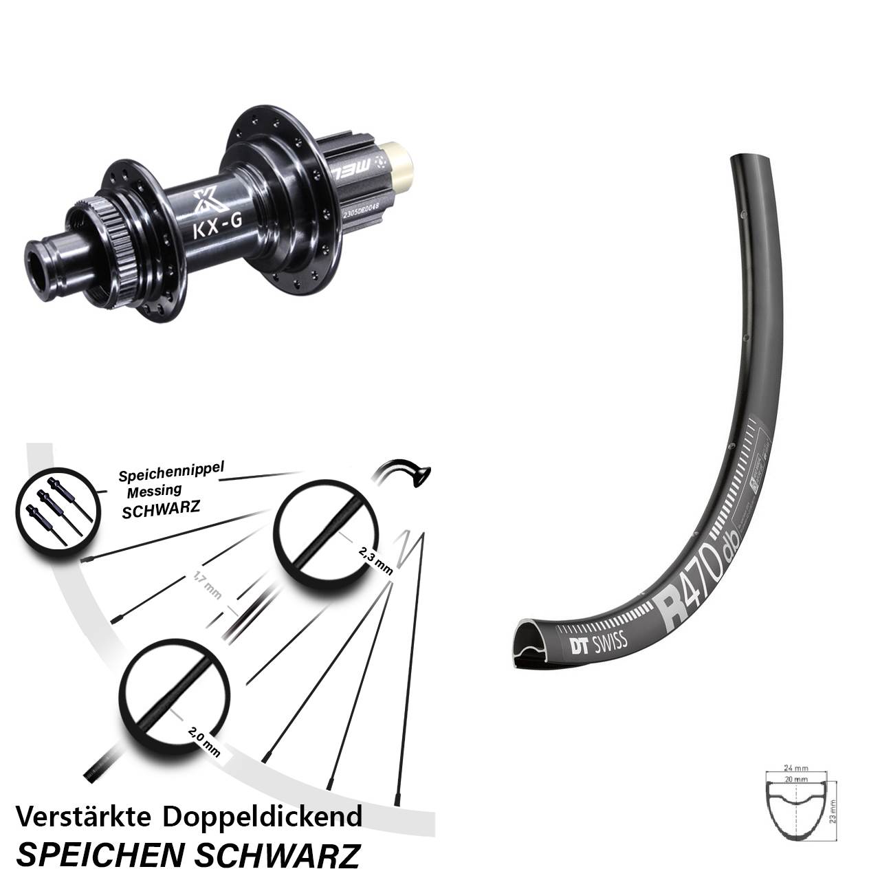 28 Zoll DT Swiss R 470 KX-G Centerlock Hinterrad 12x142 Campagnolo N3W
