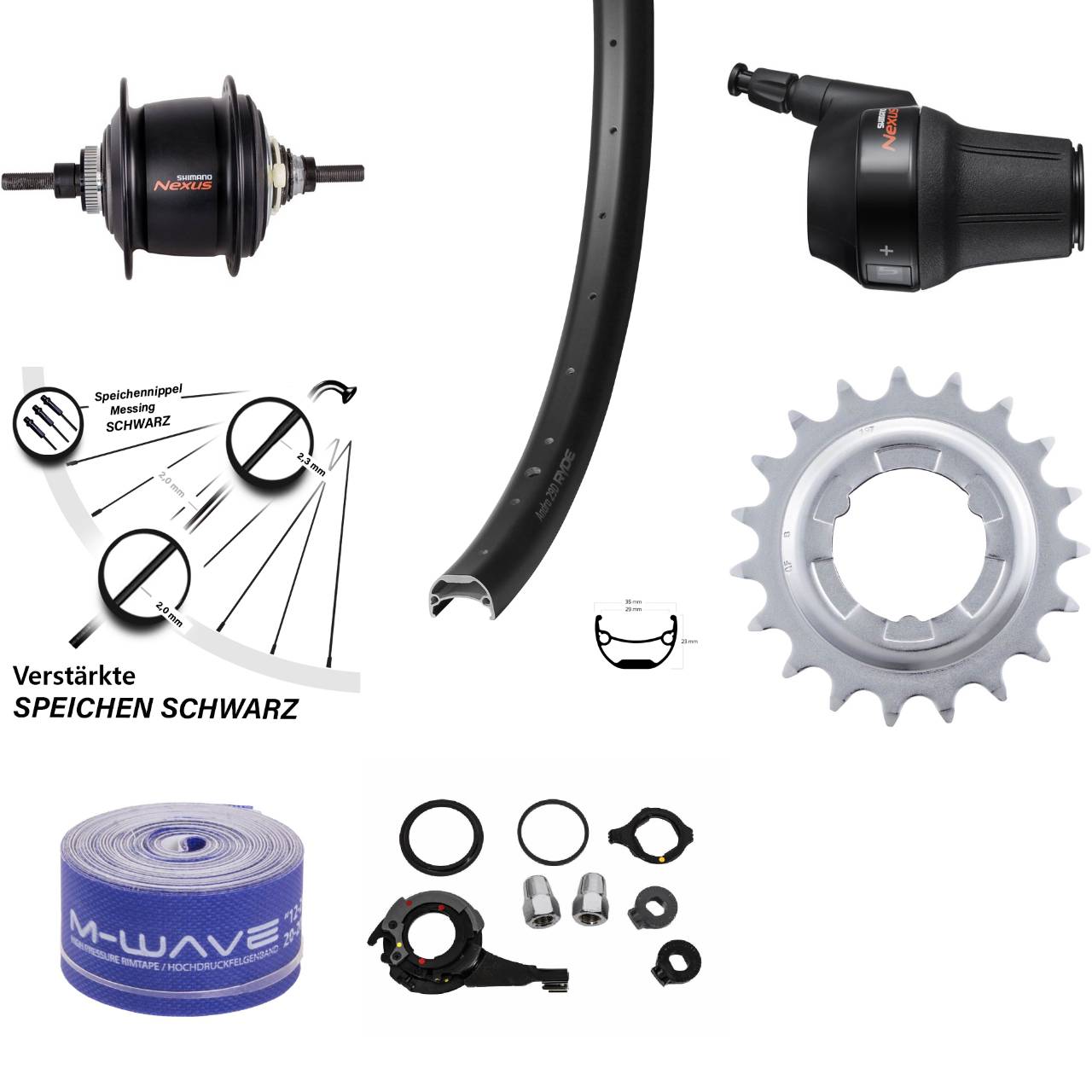 26 Zoll Hinterrad Ryde Andra 29 Shimano Nexus 8-Gang Disc