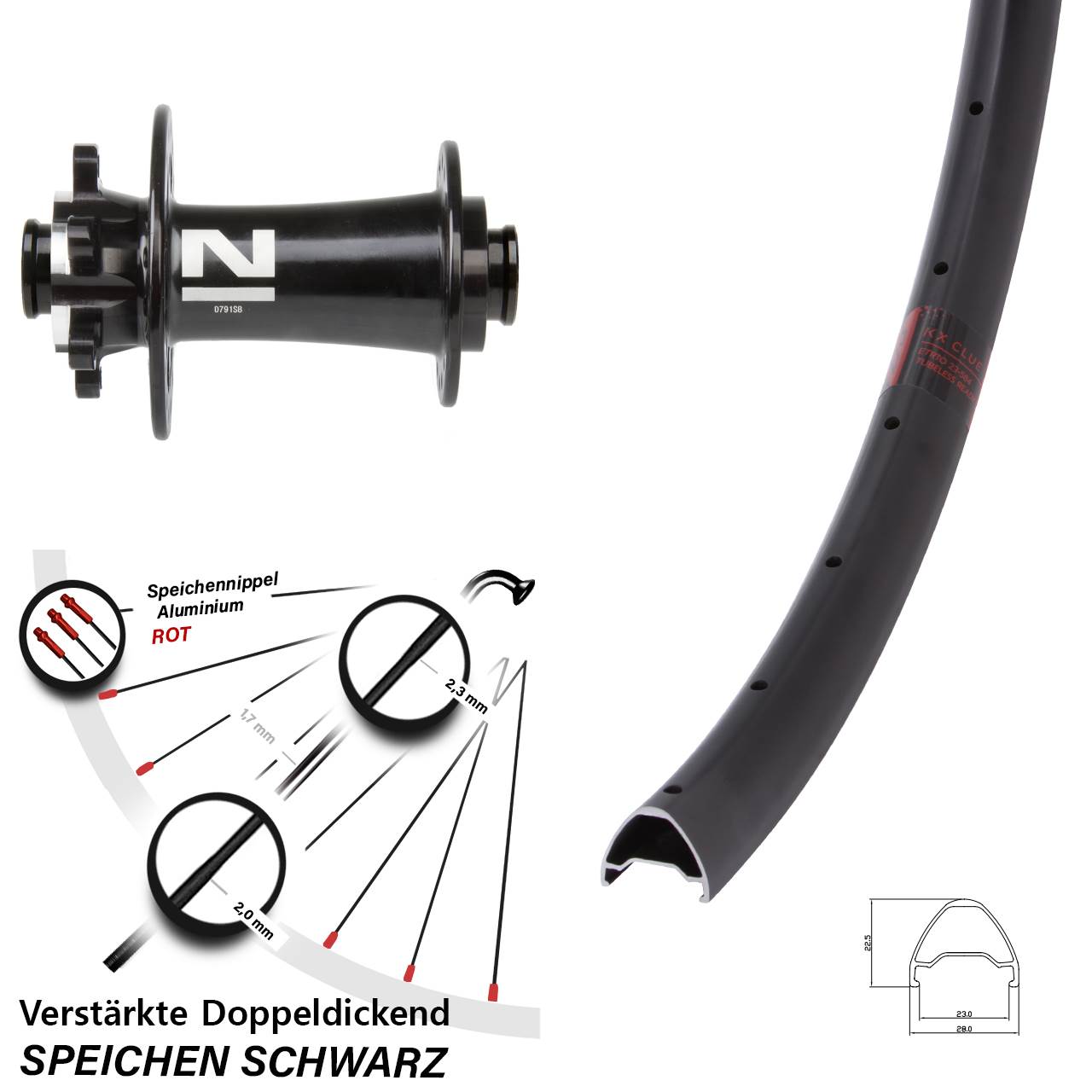 KX Clue Novatec D791 28 Zoll Disc Laufrad 12x100