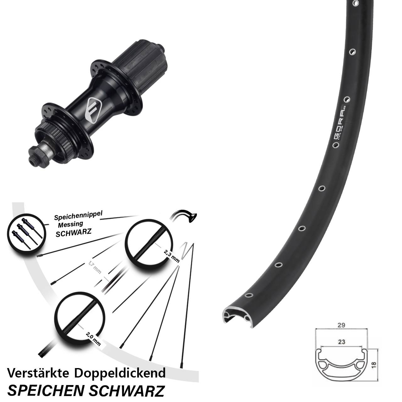 Gora 23 Formula CL-52 26 Zoll Hinterrad Centerlock QR 8-11 fach