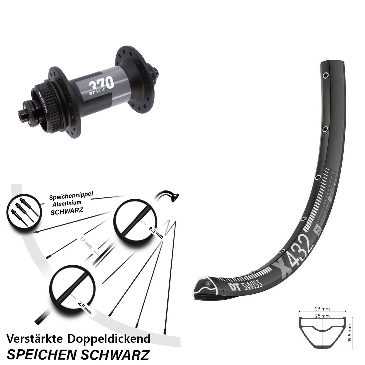 Vorderrad Centerlock 29 Zoll DT Swiss X 432-370 QR